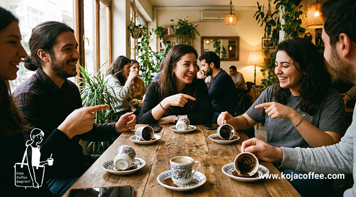 فضای صمیمی کافه برای نوشیدن قهوه ترک و گرفتن فال قهوه